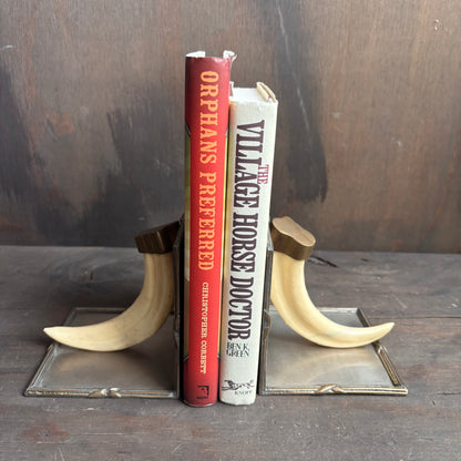 Faux Ivory Tusk Bookends