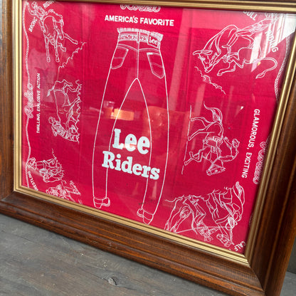 Vintage Lee Jeans Red Bandana in Wood Frame