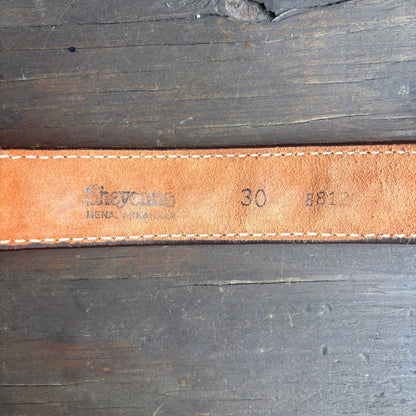 Vintage Tan Tooled Leather Belt