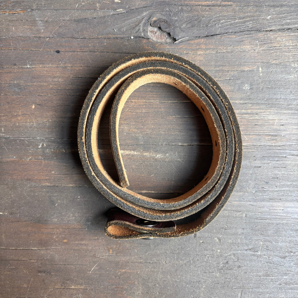 Vintage Thin Brown Leather Belt