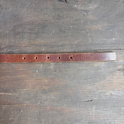 Vintage Thin Brown Leather Belt