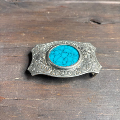 Faux Turquoise Belt Buckle