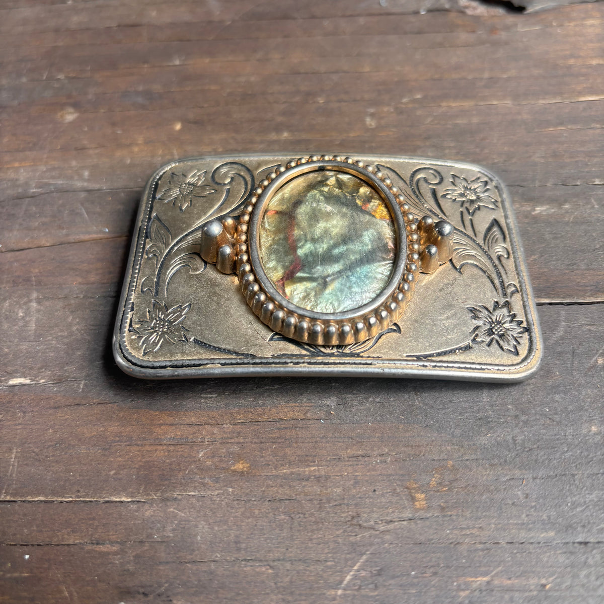 Faux Abalone Belt Buckle