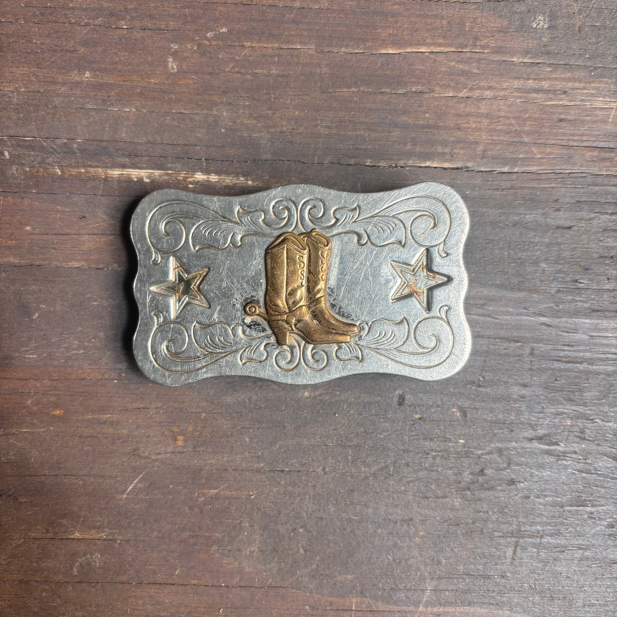 Vintage Silver Hollywood-Style Belt Buckle