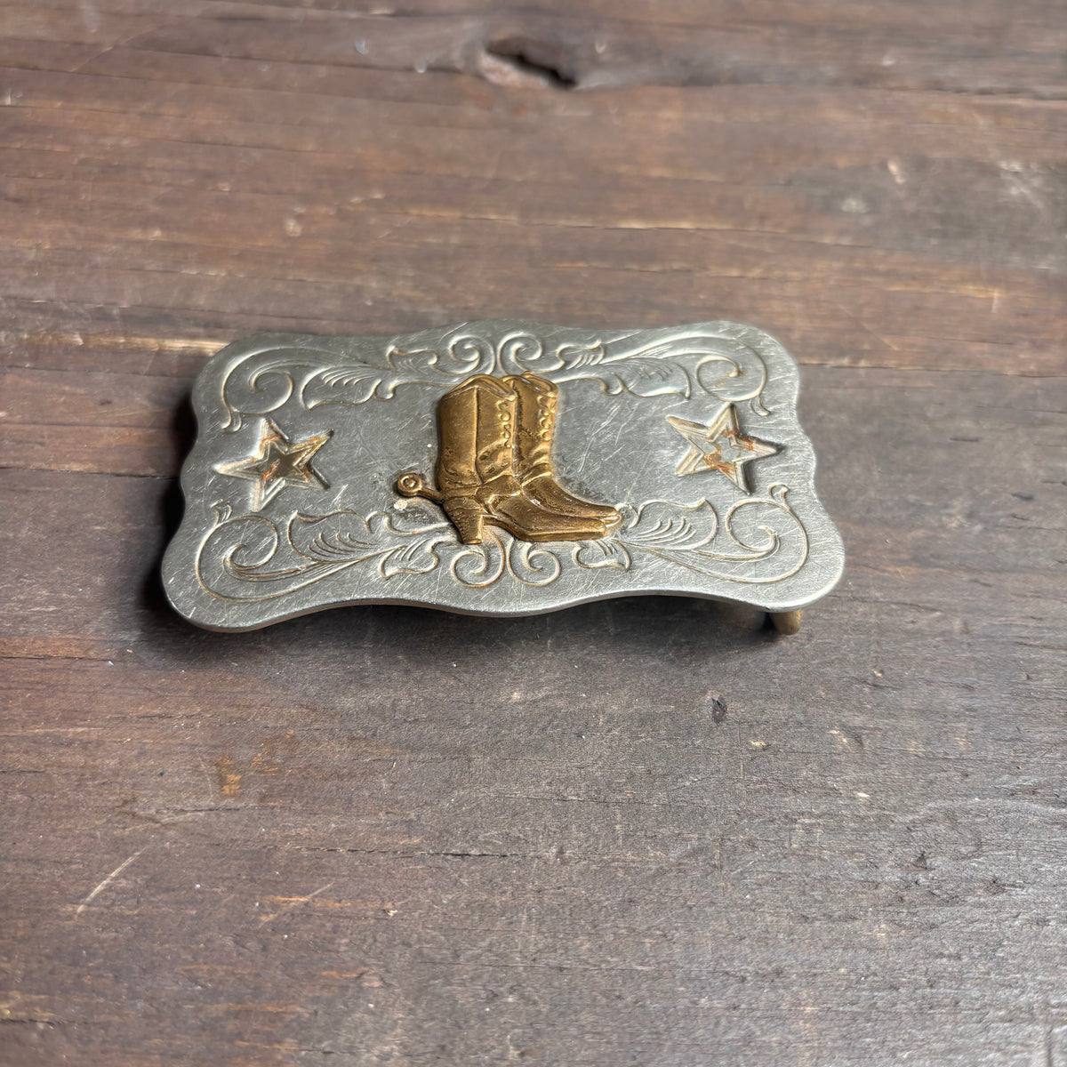 Vintage Silver Hollywood-Style Belt Buckle