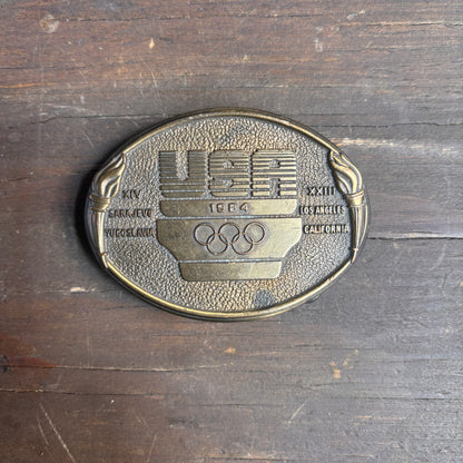 Vintage 1984 Olympic Commitee Belt Buckle
