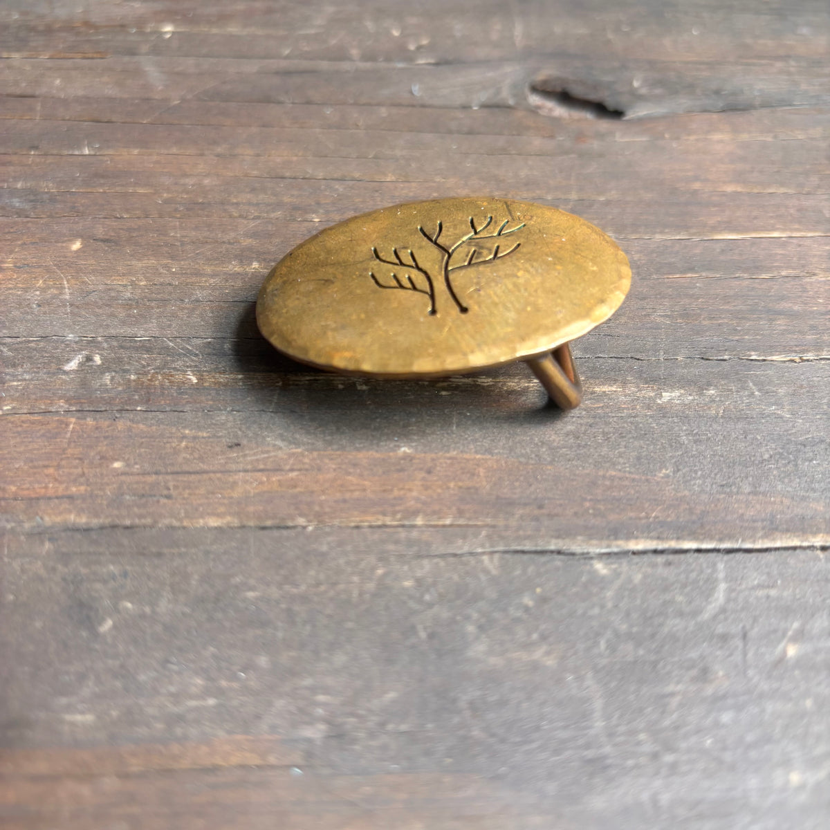 Vintage Brass Tree Belt Buckle