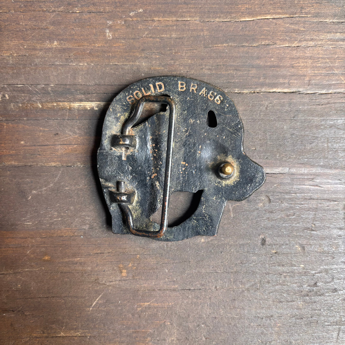 Vintage Brass Horse Head Belt Buckle