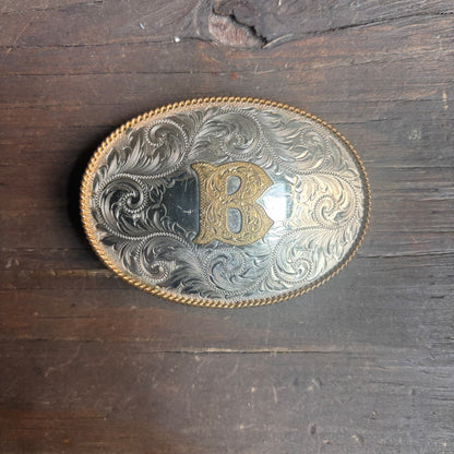 German Silver "B" Belt Buckle