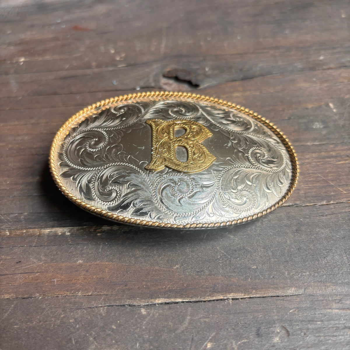 German Silver "B" Belt Buckle
