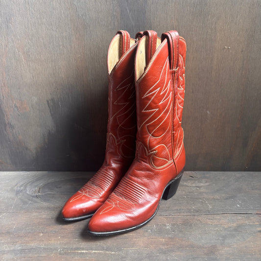 Vintage Tony Lama Rust Leather Boots