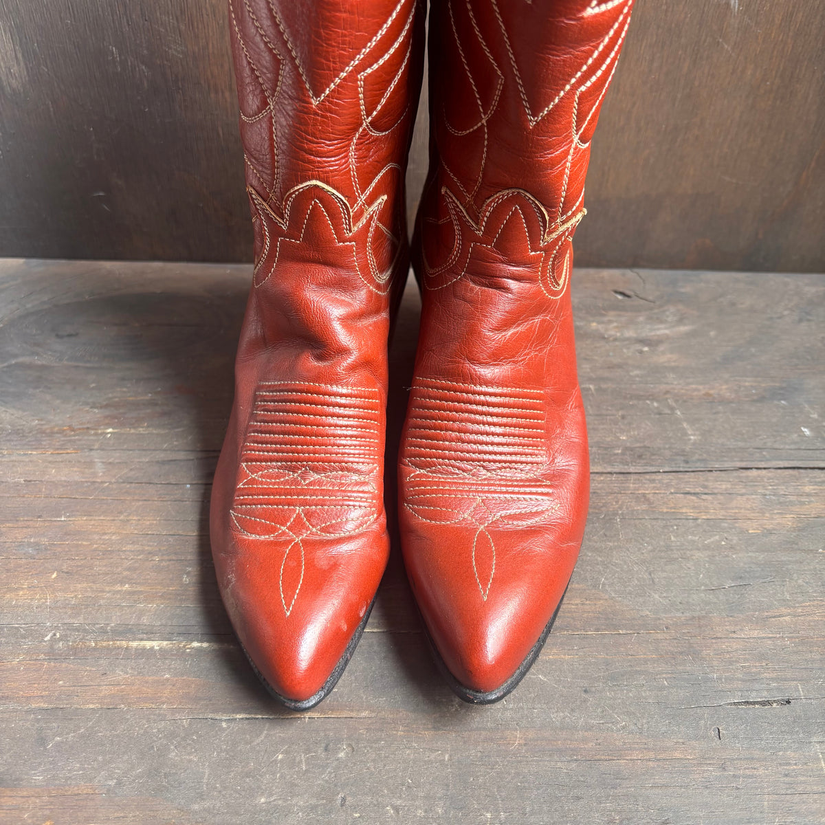 Vintage Tony Lama Rust Leather Boots