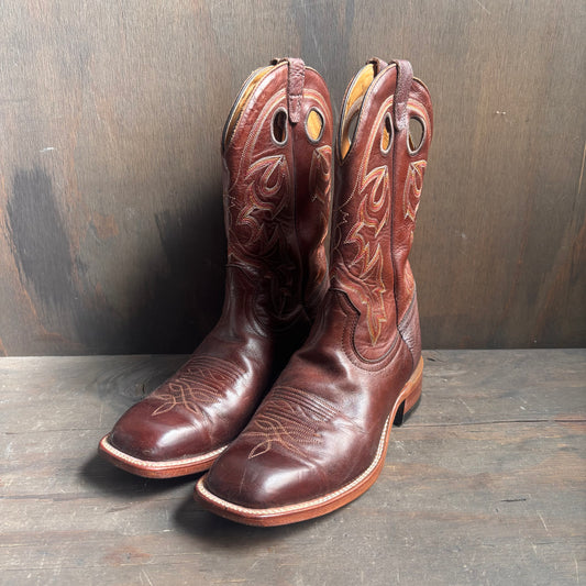 Boulet Brown Leather Square Toe Boots