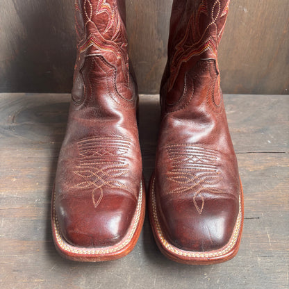 Boulet Brown Leather Square Toe Boots