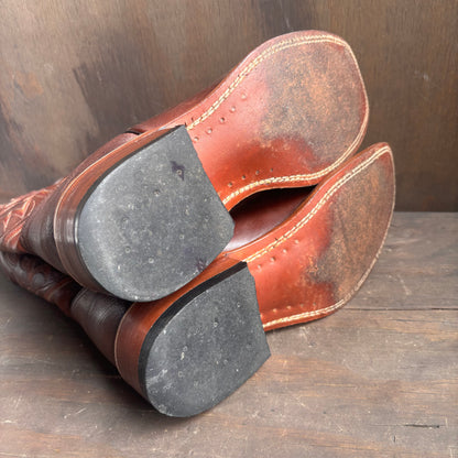 Boulet Brown Leather Square Toe Boots