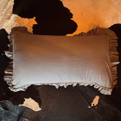 Custom Black and Tan Gingham Ruffled Pillow Cases
