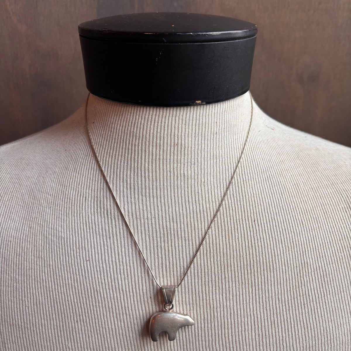 Sterling Silver Bear Pendant Necklace