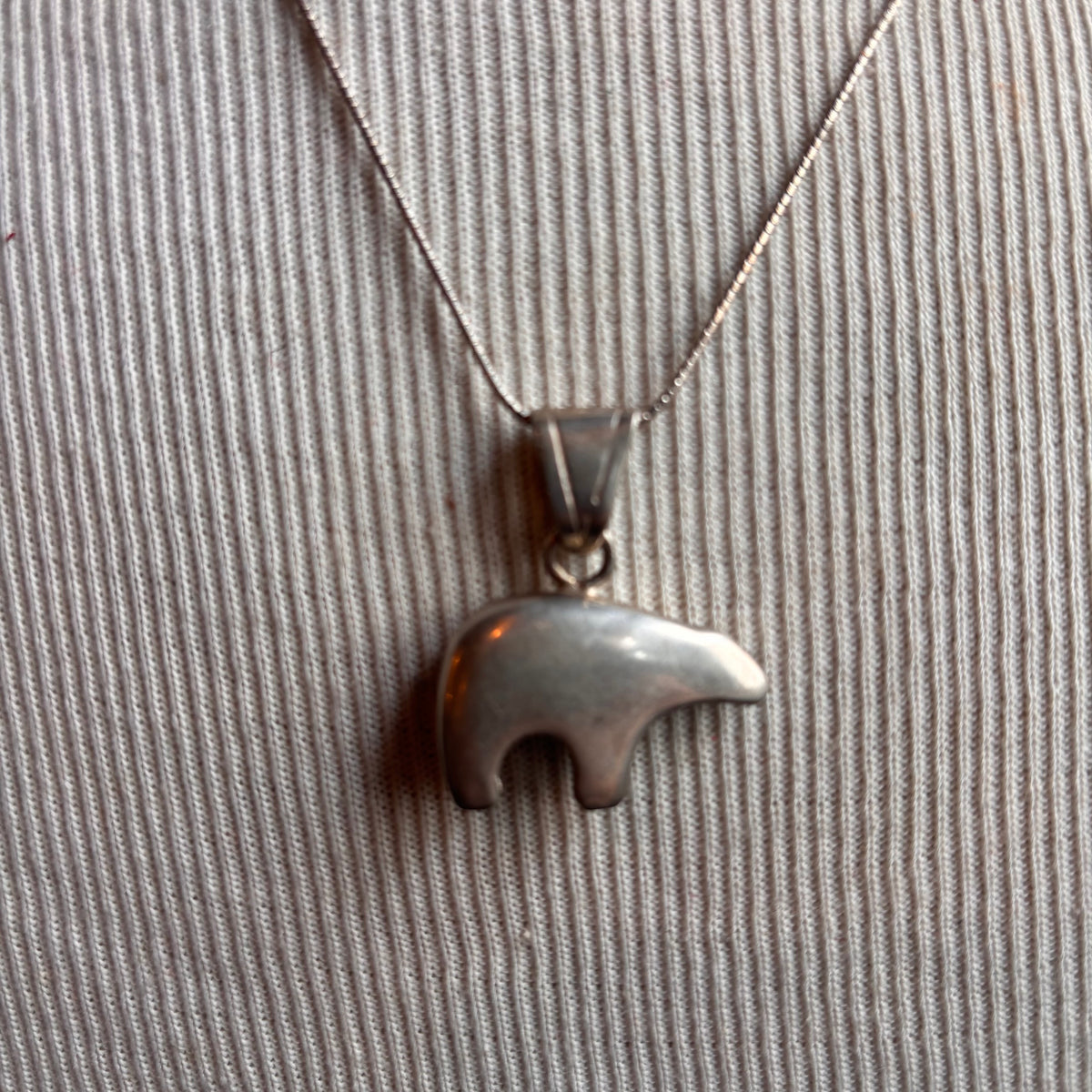 Sterling Silver Bear Pendant Necklace