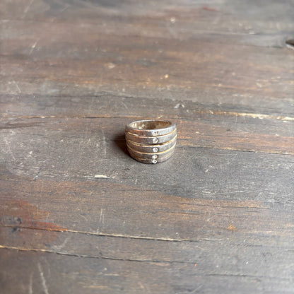 Faux Stacked Ring with Rhinestones