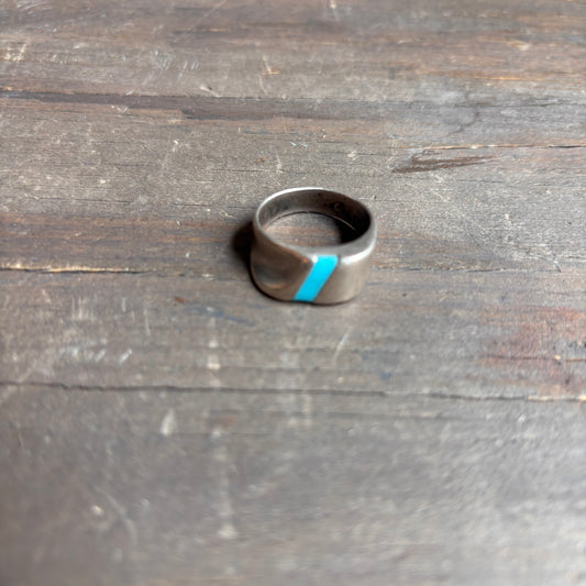 Sterling Silver Oblong Turquoise Ring