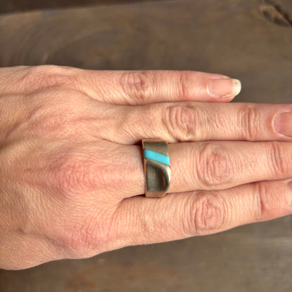 Sterling Silver Oblong Turquoise Ring