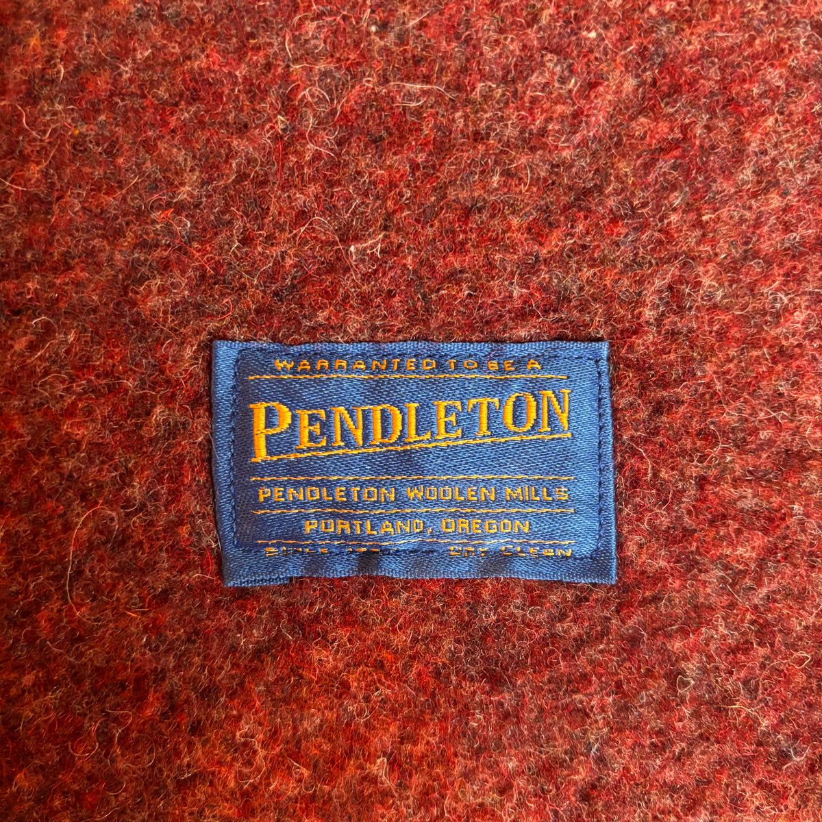 Vintage Pendleton Burgundy Wool Blanket