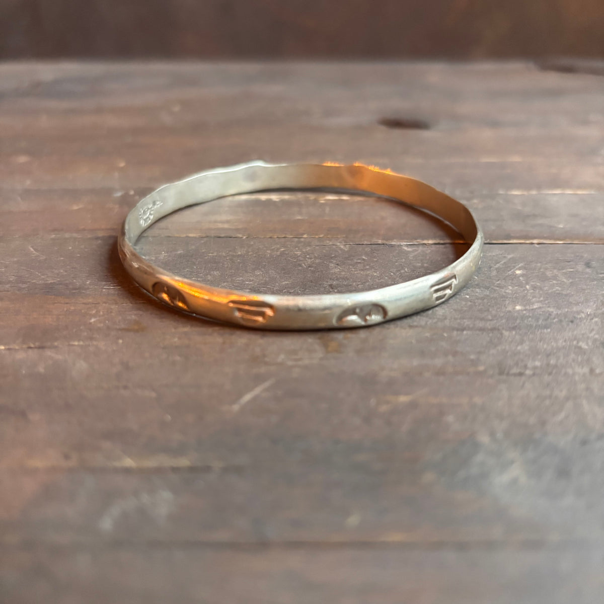 Vintage Sterling Silver Bear Bangle Bracelet