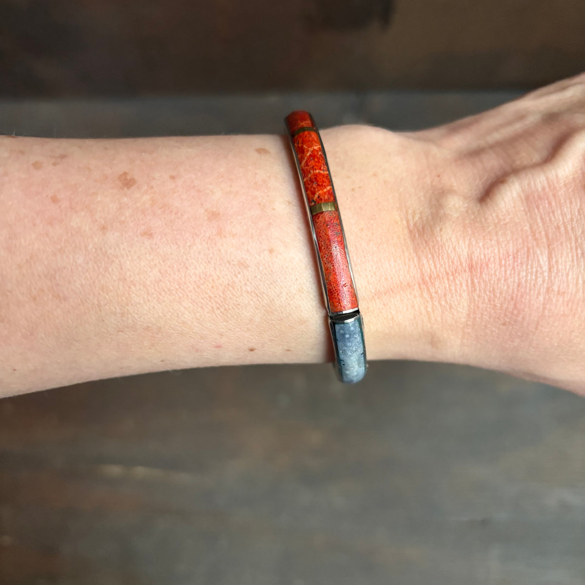 Sterling Silver Cuff with Inlay