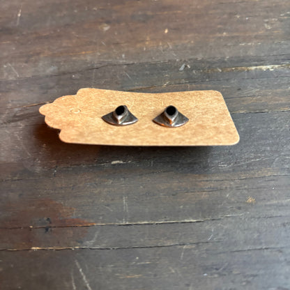 Vintage Silver Onyx Earrings