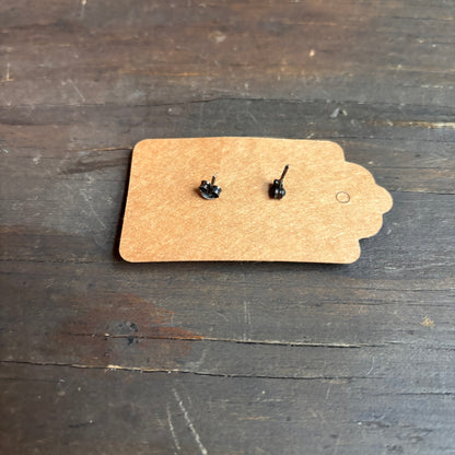 Vintage Silver Onyx Earrings