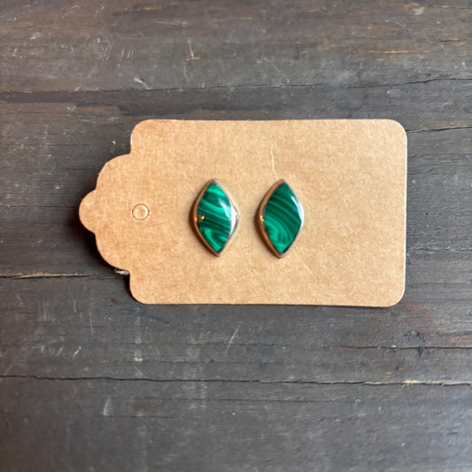 Silver Malachite Earrings