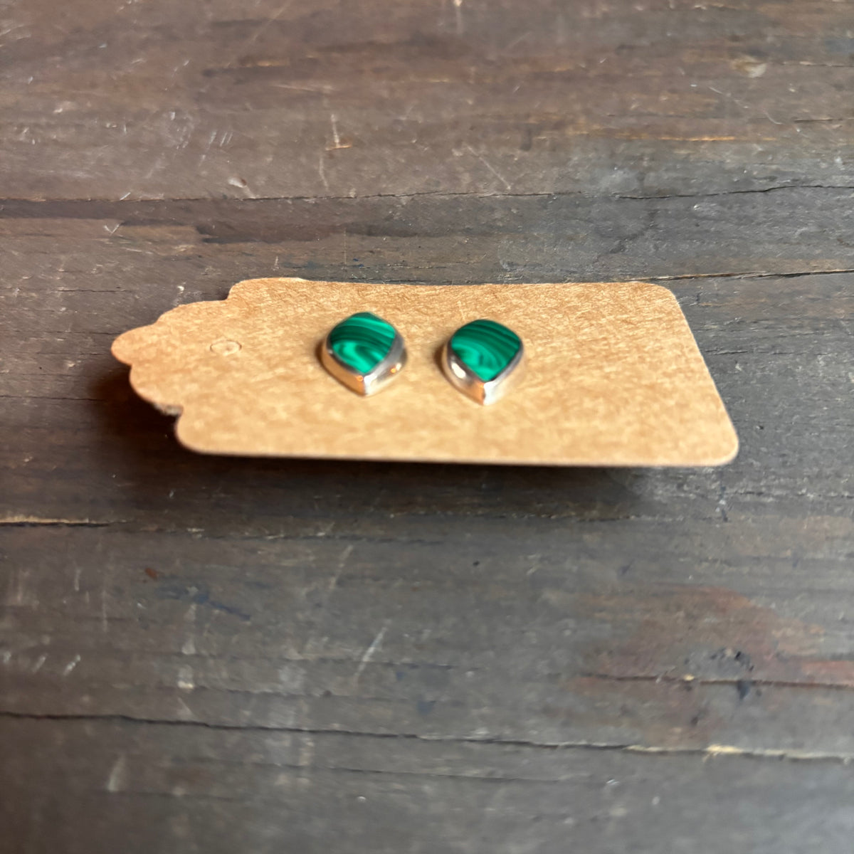 Silver Malachite Earrings