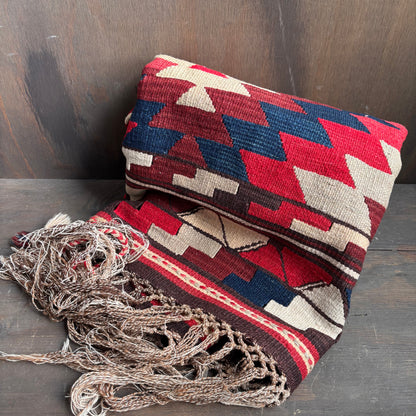 Vintage Woven Fringed Throw Blanket