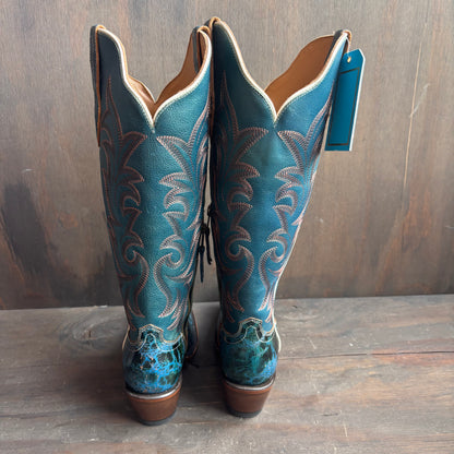 Toro Sentado Teal Leather Boots