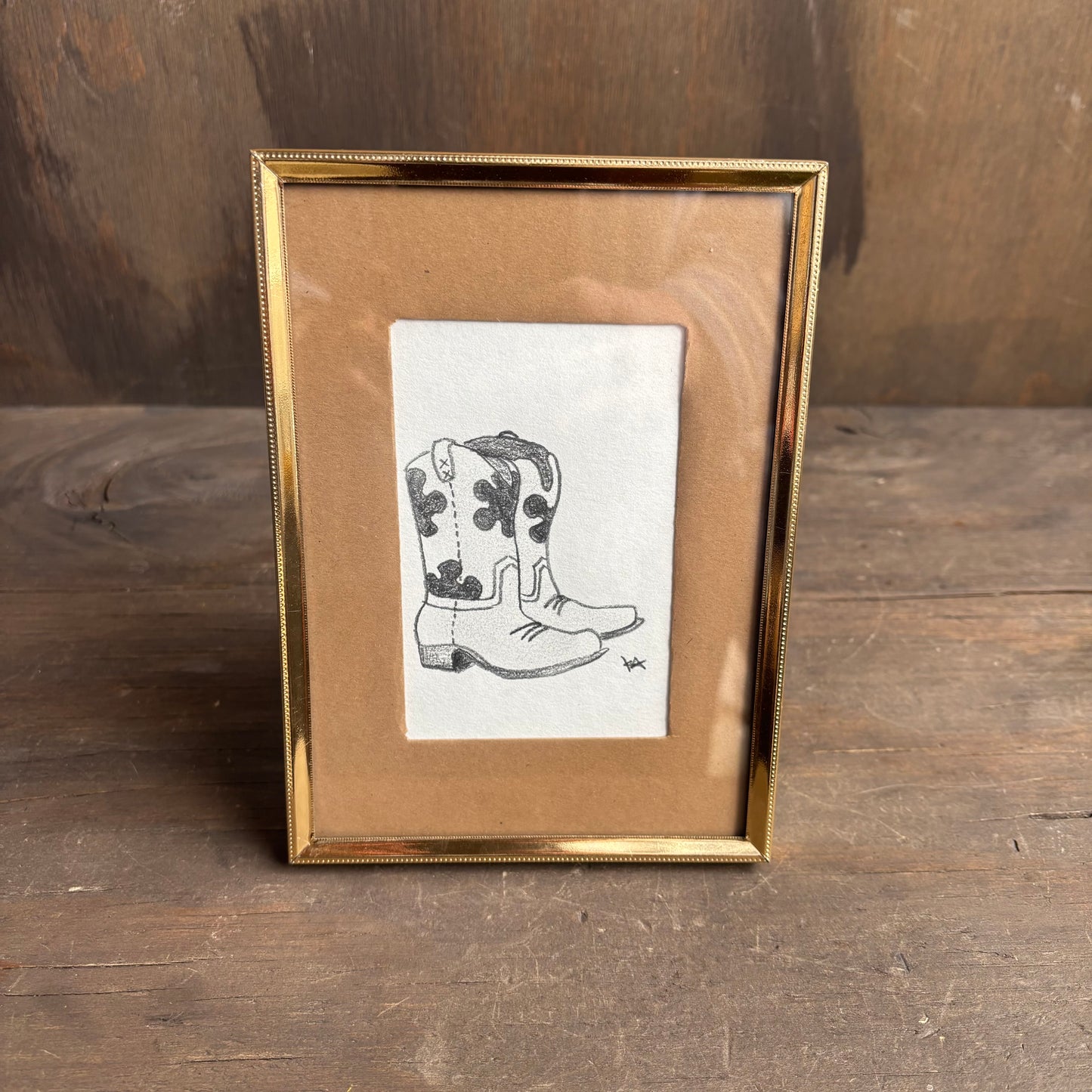 Karen "K" Abate Boots in Gold Frame