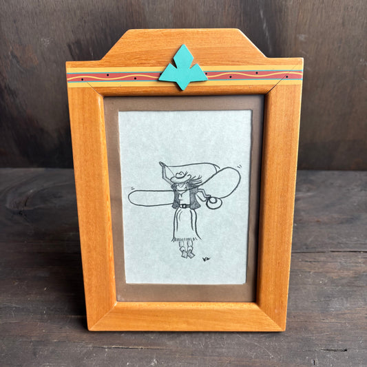 Karen "K" Abate Cowgirl in Southwestern Wood Frame
