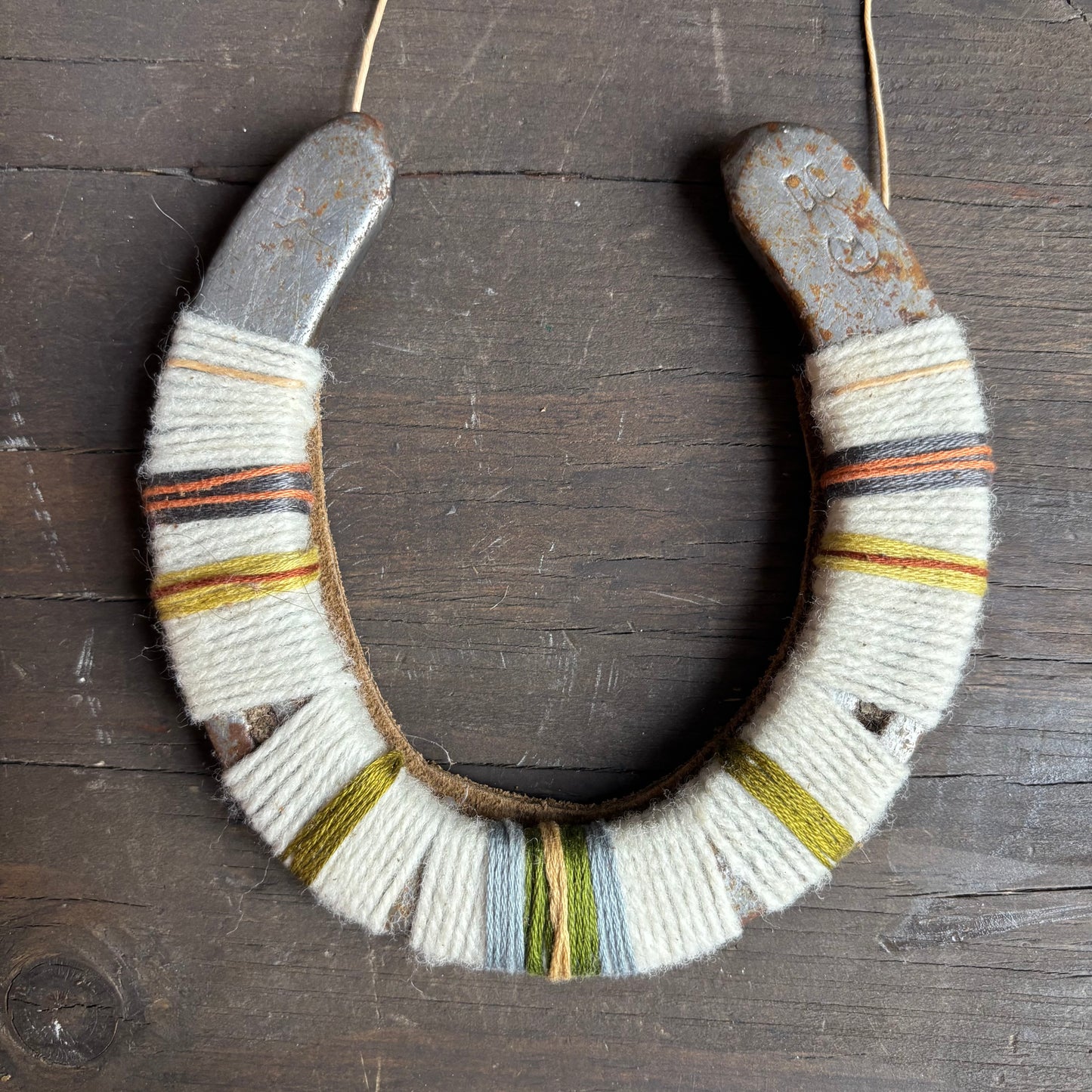 Cream Thread Wrapped Horseshoes