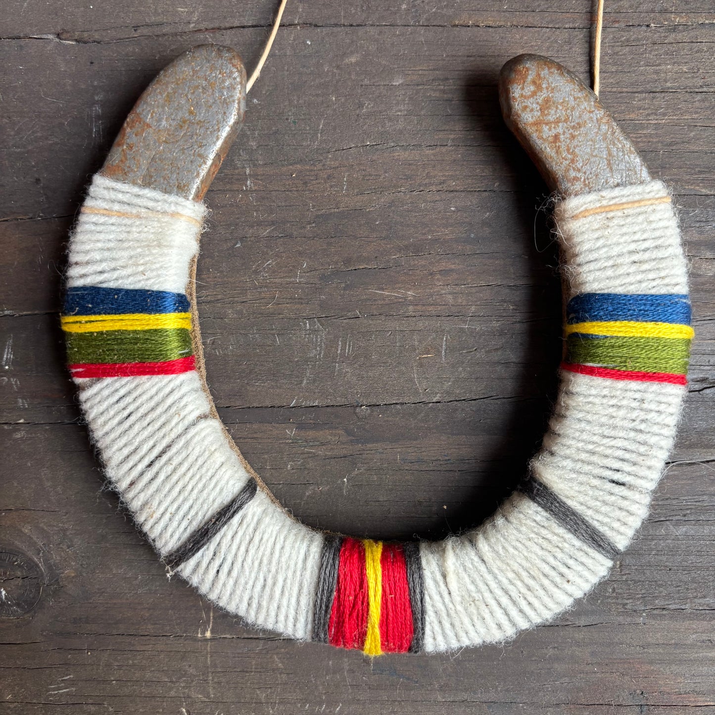 Cream Thread Wrapped Horseshoes