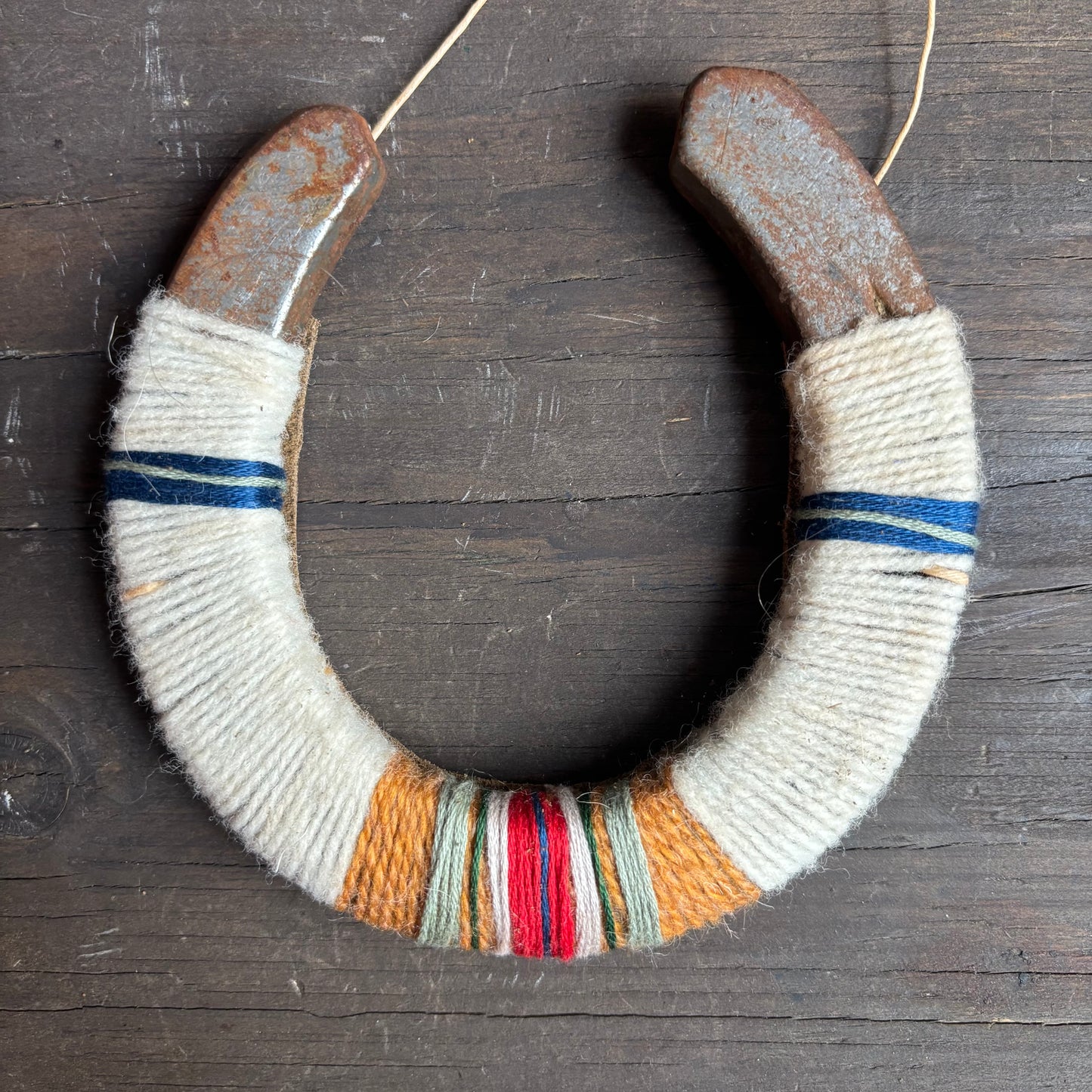 Cream Thread Wrapped Horseshoes