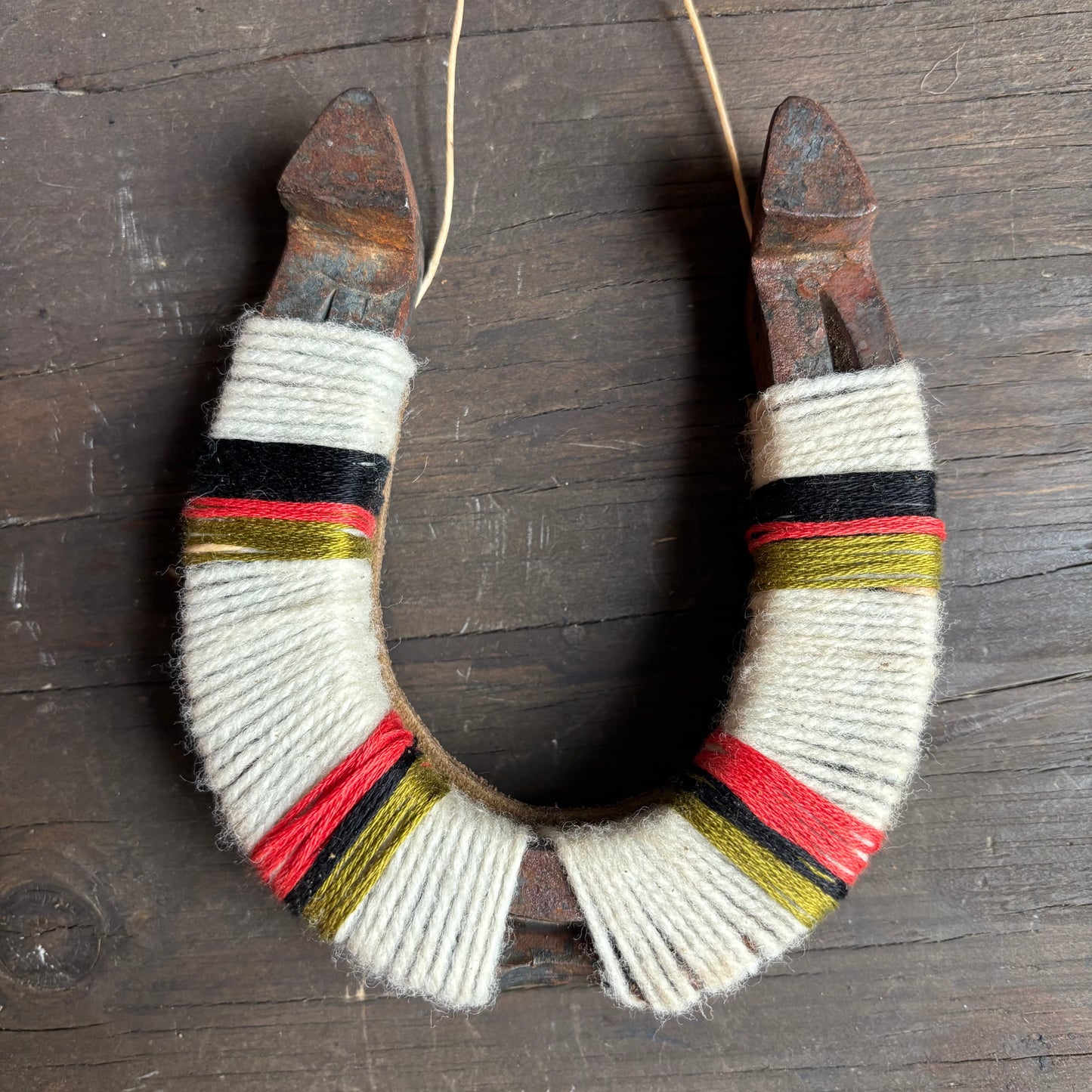 Cream Thread Wrapped Horseshoes