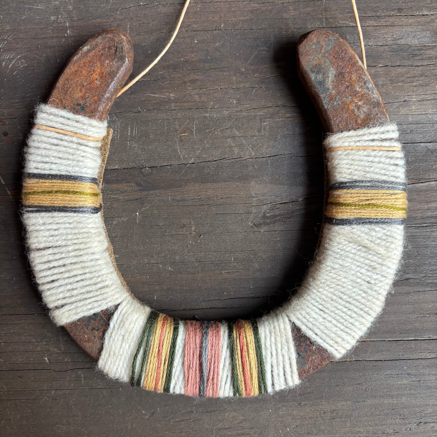 Cream Thread Wrapped Horseshoes