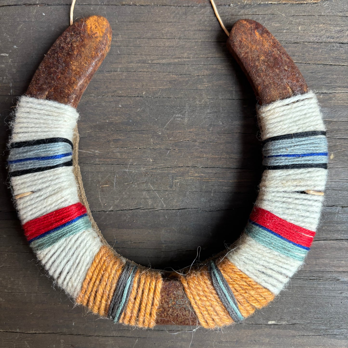 Cream Thread Wrapped Horseshoes