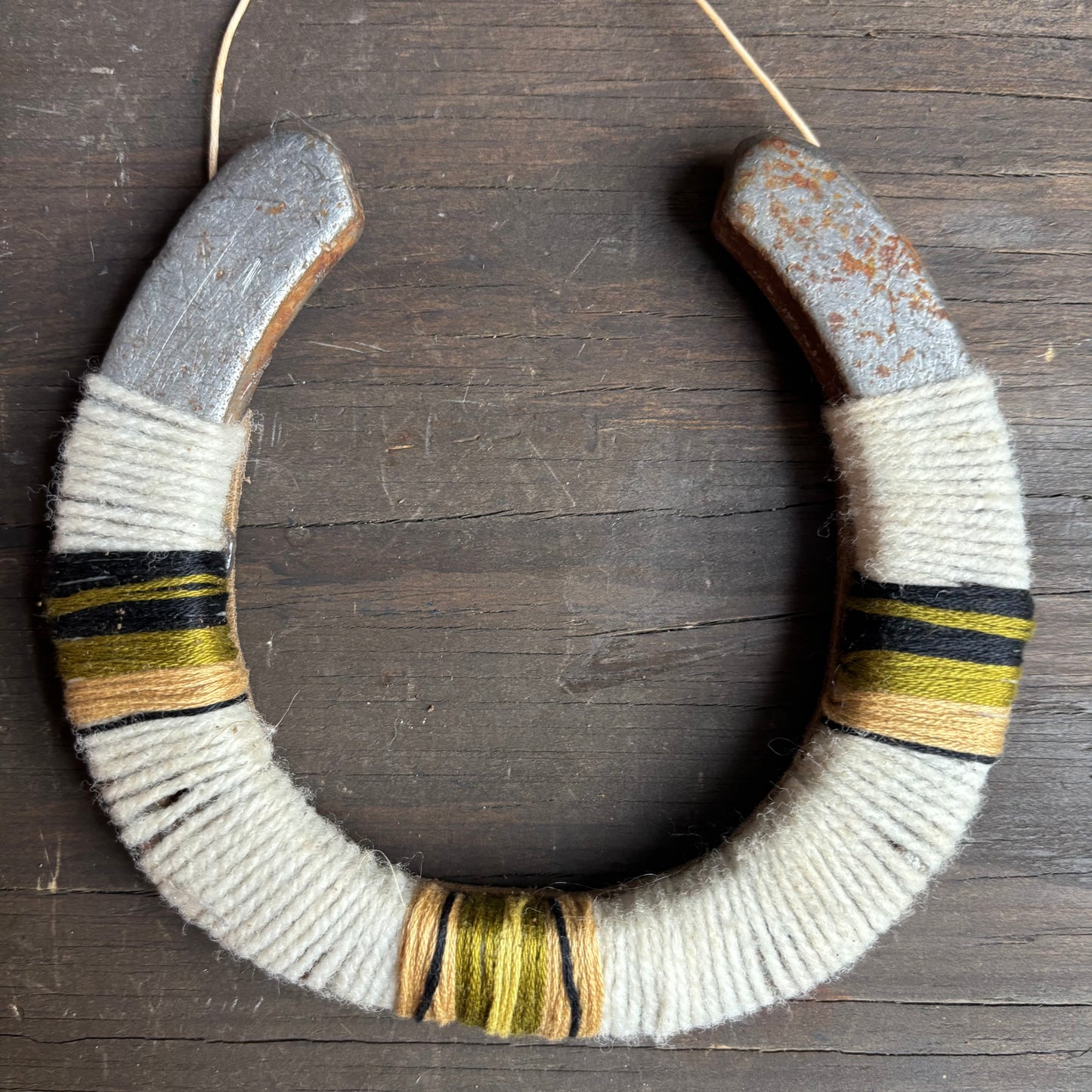 Cream Thread Wrapped Horseshoes