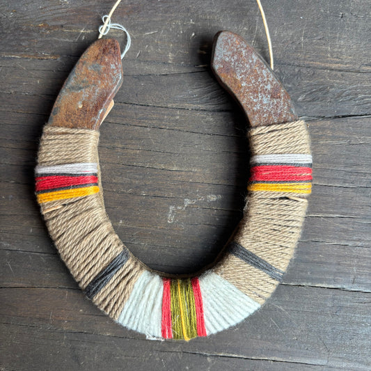 Beige Thread Wrapped Horseshoes
