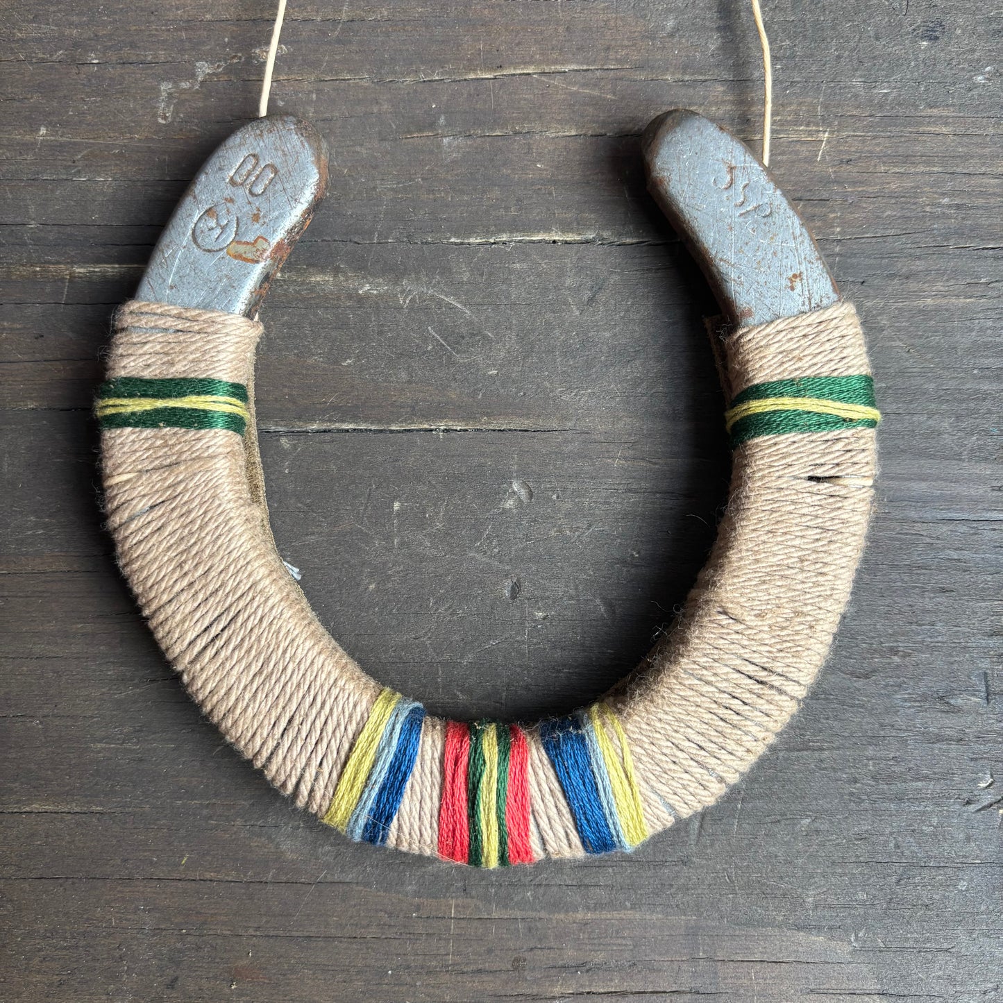 Beige Thread Wrapped Horseshoes