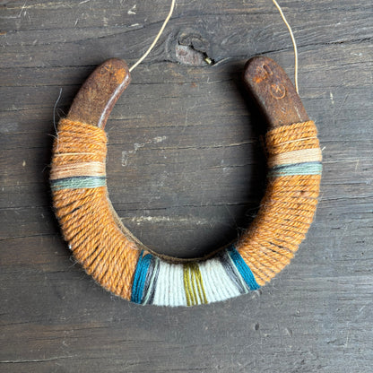 Orange Thread Wrapped Horseshoes