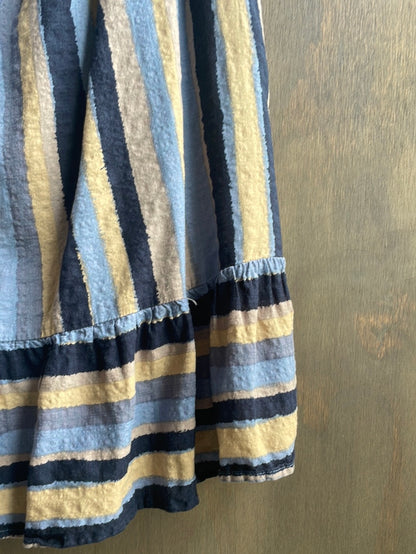 Kori Blue Striped Dress- off the shoulder