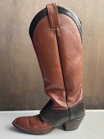 Tony Lama Brown and Black Leather Boots