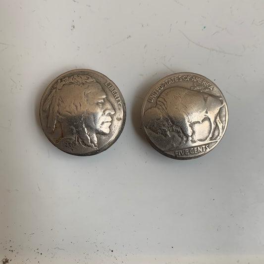 1930 Buffalo Nickel button covers
