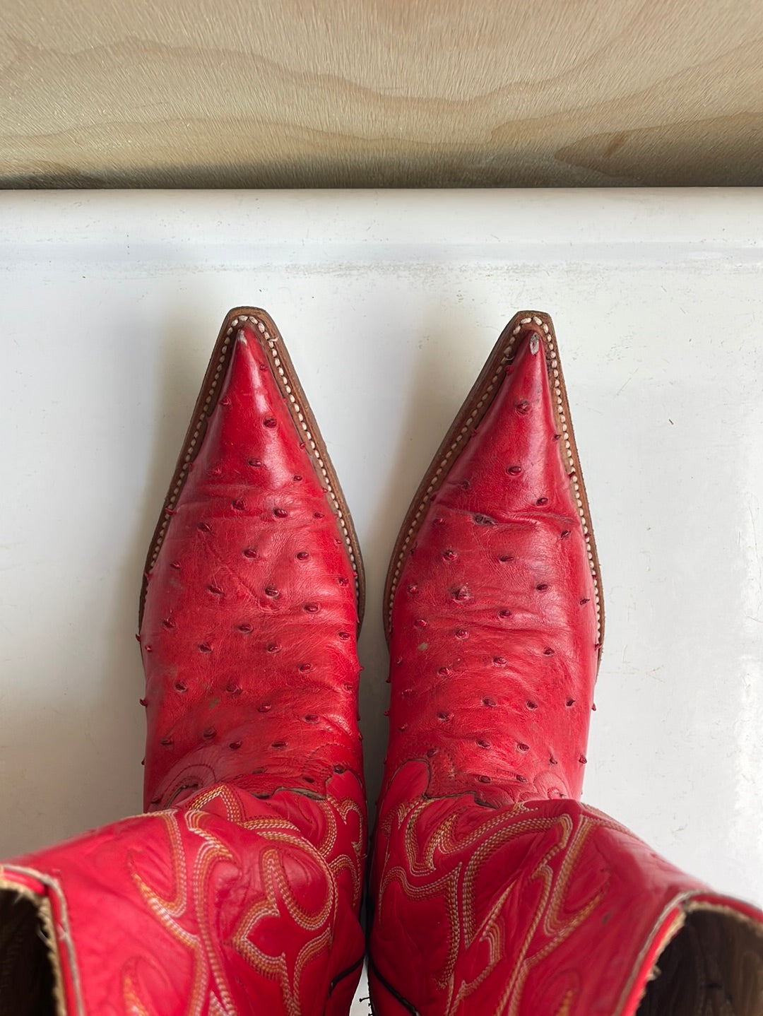 Red Leather Boots - Handmade in Mexico